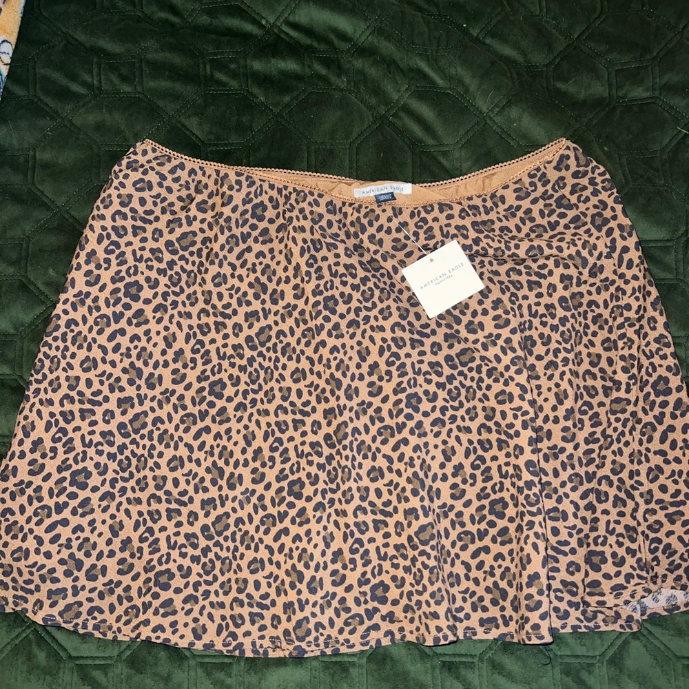 American Eagle Outfitters Brown Leopard Mini Skirt